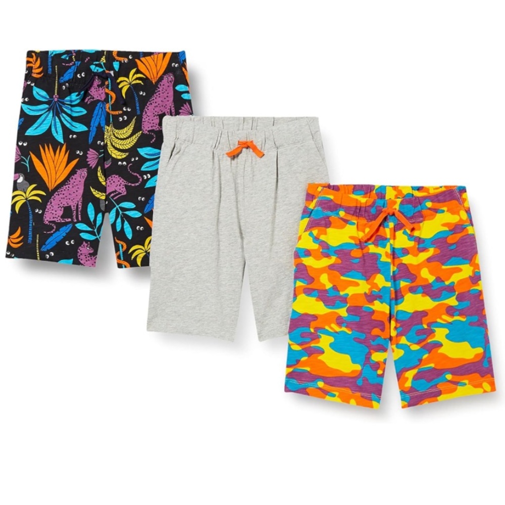 Spotted Zebra Boys Knit Jersey Play Shorts Set of 3